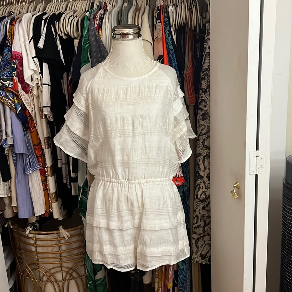 J.O.A. White Lace + Ruffle Romper